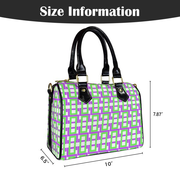 Women's Boston Handbag-Black Handle