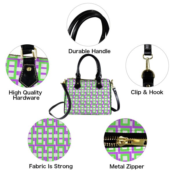 Women's Boston Handbag-Black Handle