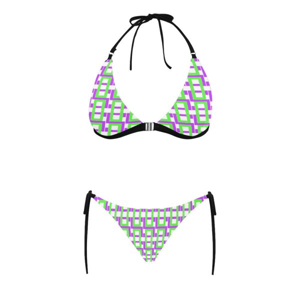 Women's Buckle Front Halter Bikini Swimsuit