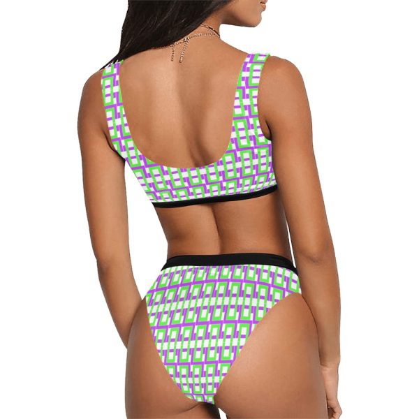 Sport Top & High-Waisted Bikini Swimsuit