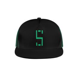 Green Matrix-Style Black Baseball Cap