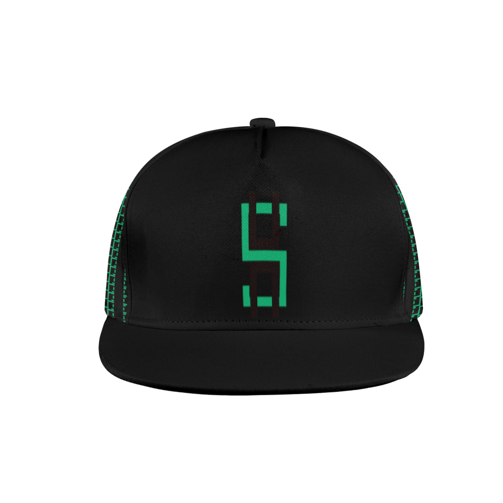 Green Matrix-Style Black Baseball Cap