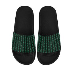 Green Matrix-Style Slide Sandals