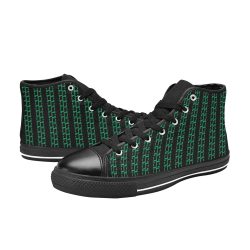 Green Matrix-Style Classic High Top Canvas Shoes
