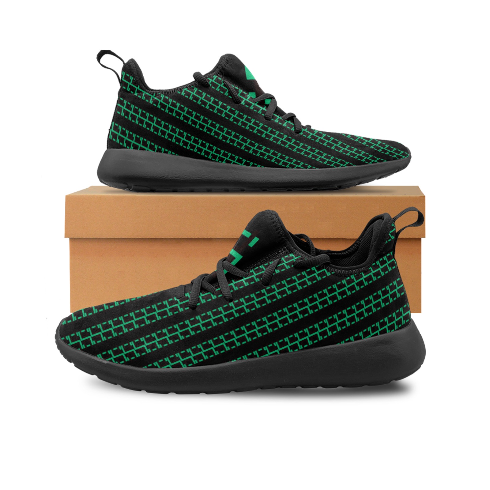Green Matrix Men's One-Piece Vamp Sneakers
