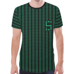 Green Matrix-Style Black T-Shirt