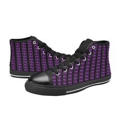 Purple Matrix-Style Classic High Top Canvas Shoes