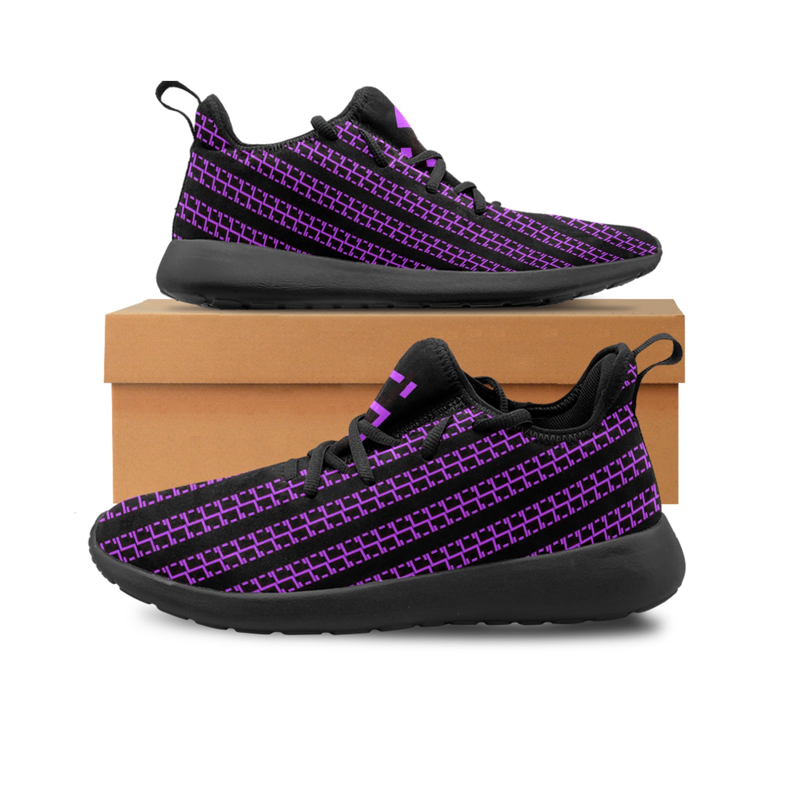 Purple Matrix Men's One-Piece Vamp Sneakers