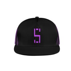 Purple Matrix-Style Black Baseball Cap