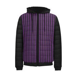 Purple Matrix-Style Padded Hooded Jacket
