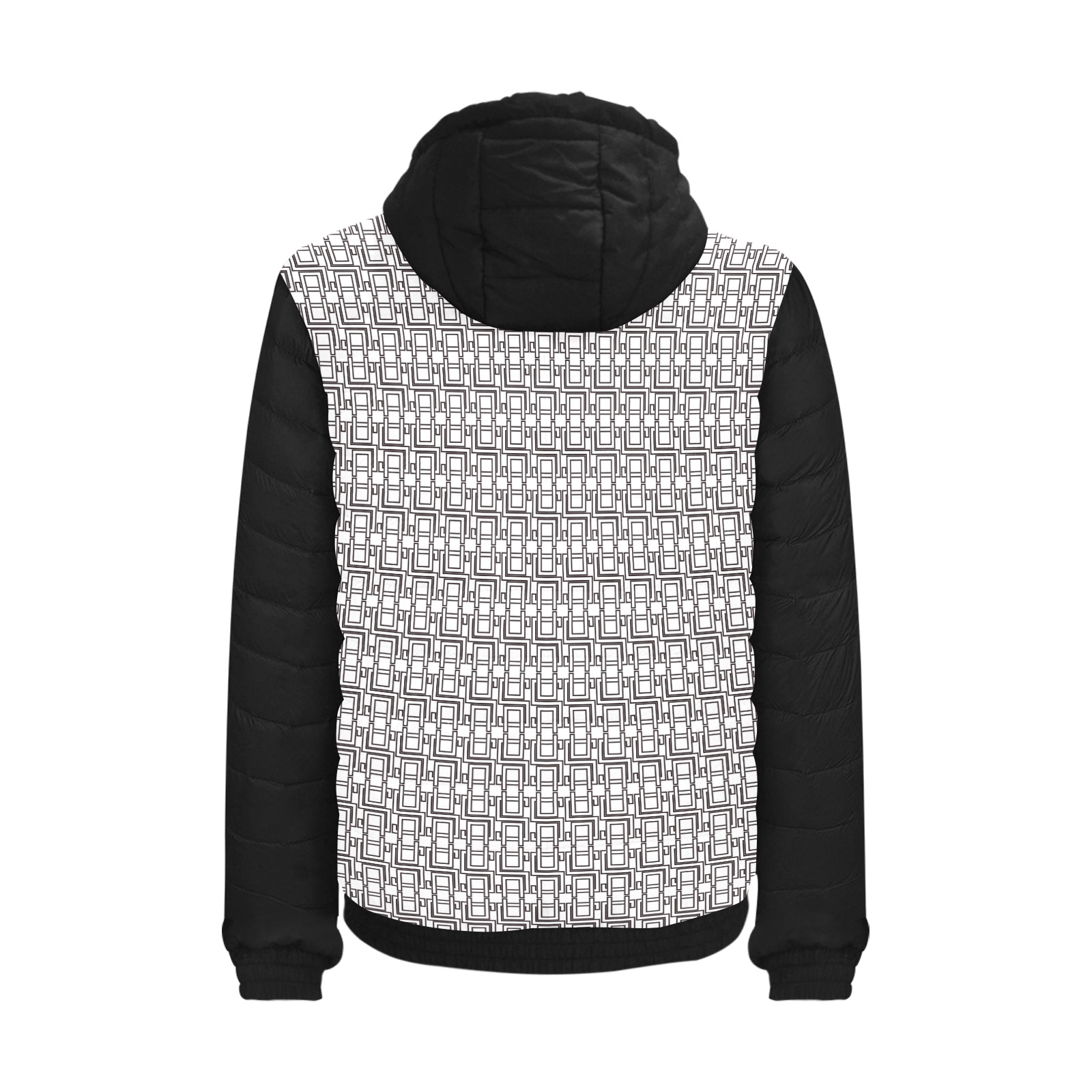 White & Black Padded Hooded Jacket