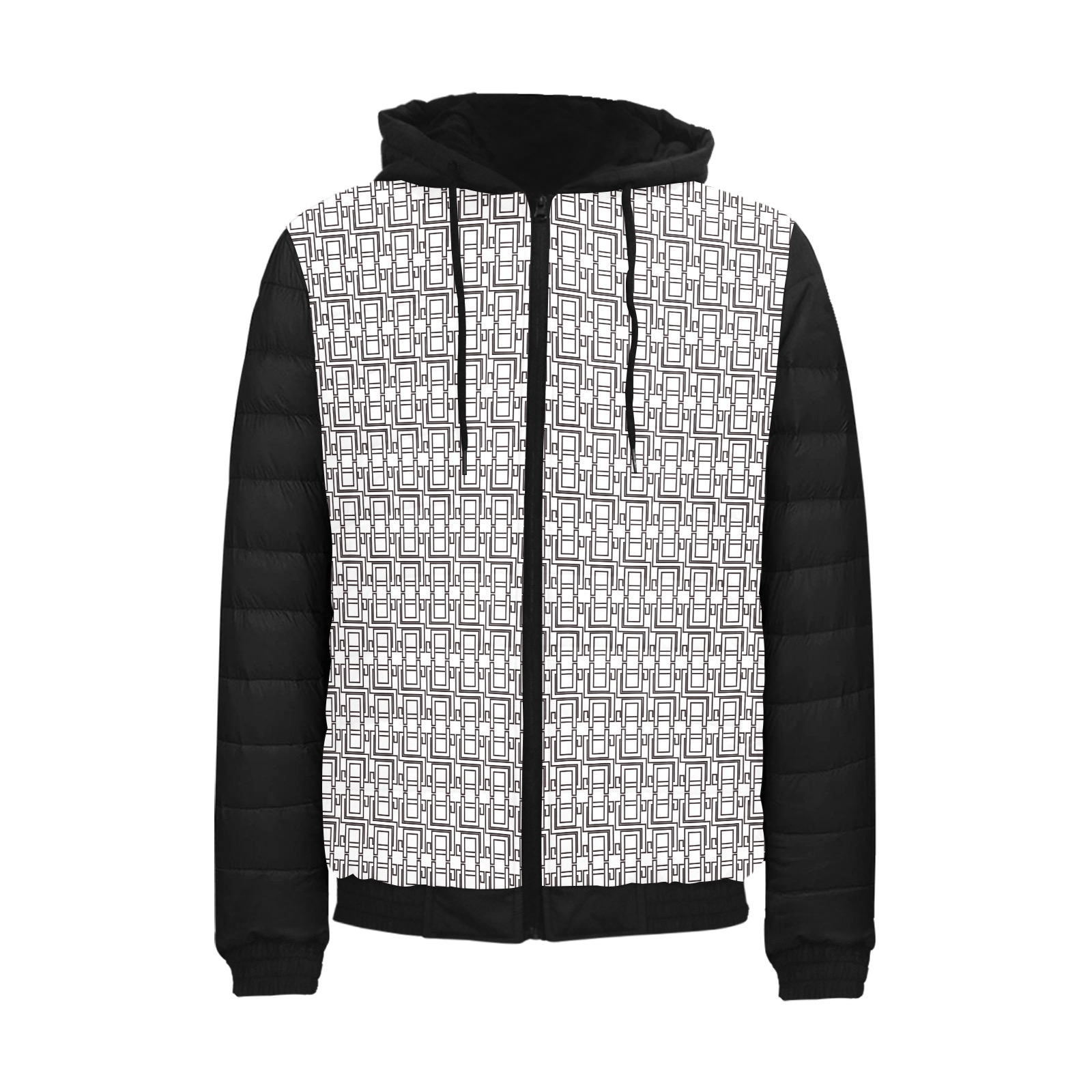 White & Black Padded Hooded Jacket