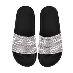 White & Black Slide Sandals